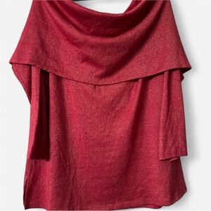 Colleen Lopez Plus Size Holiday Off the Shoulder Top Size 2X NWT Gold Details